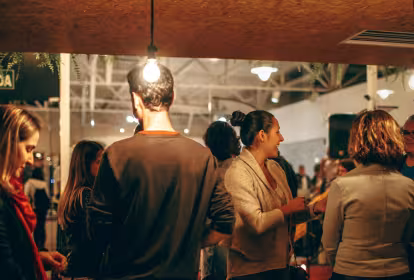 Women and men at an entrepreneurship event